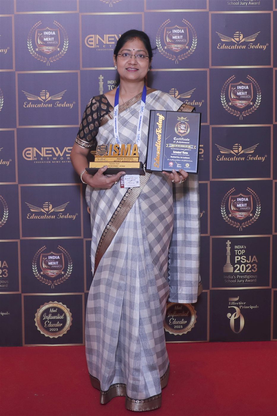 Scholars' Home receiving a school excellence award, Lucknow