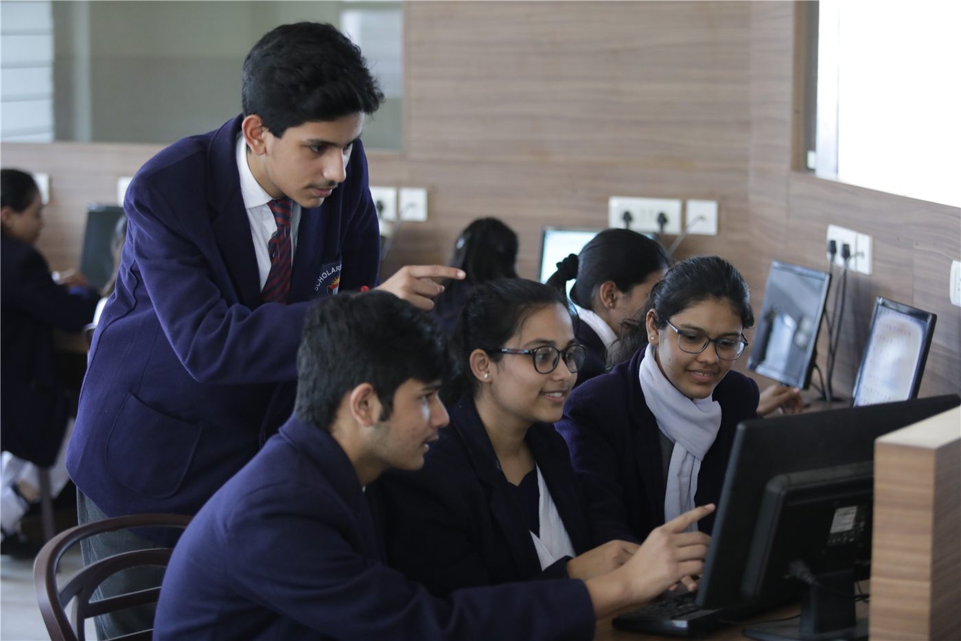 Students in the computer lab at Scholars' Home, Gomti Nagar Lucknow