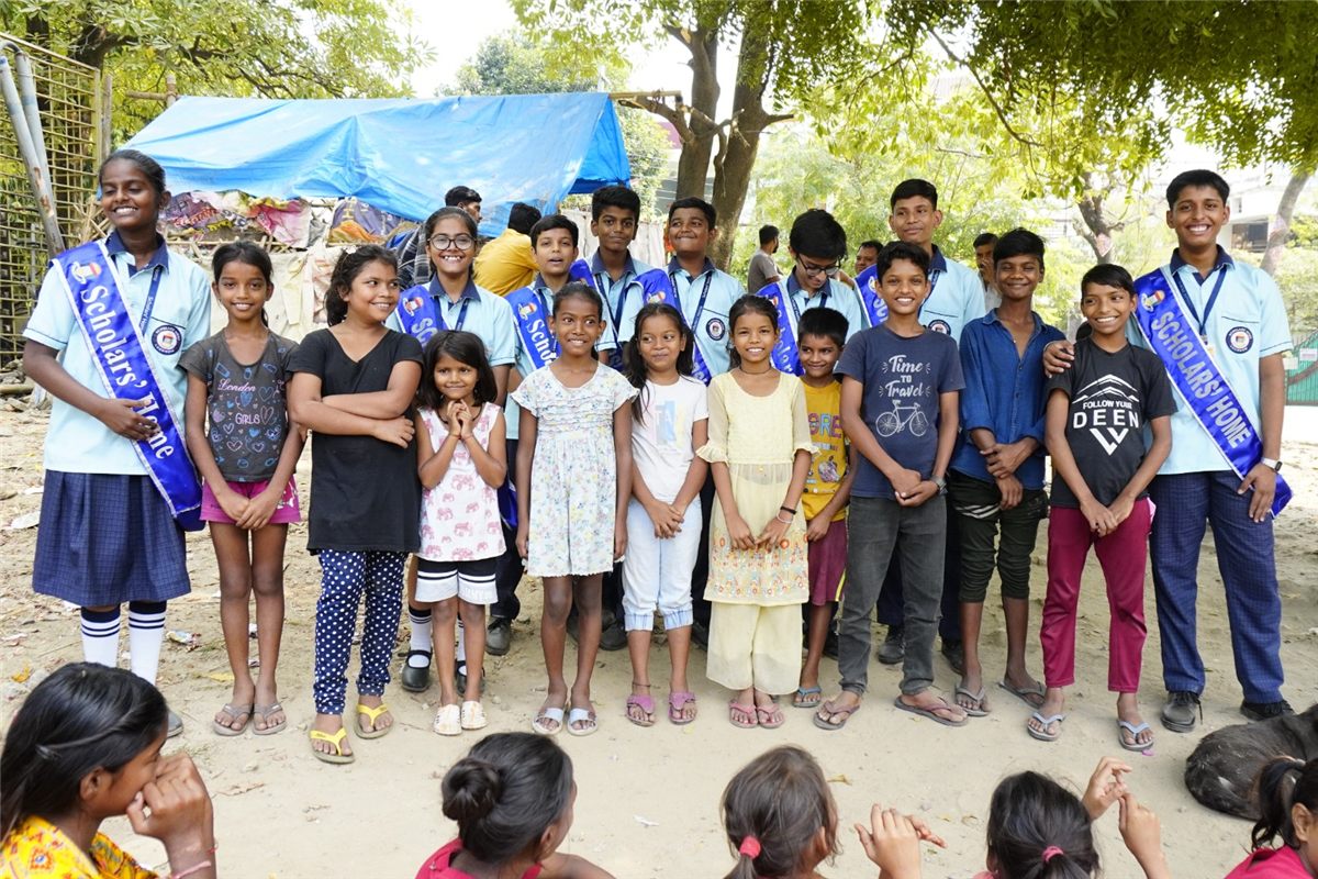 Scholars' Home students on a community service drive, Lucknow